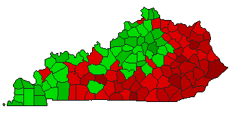1986 Kentucky County Map of General Election Results for Referendum