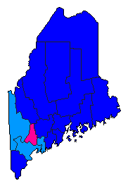 1986 Maine County Map of General Election Results for Governor