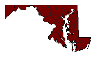 1986 Maryland County Map of General Election Results for Attorney General