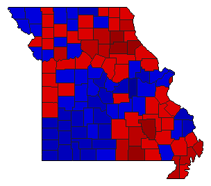 1986 Missouri County Map of General Election Results for State Auditor