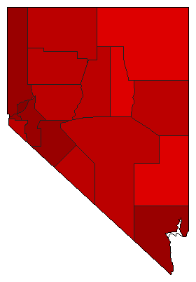 1986 Nevada County Map of General Election Results for Governor