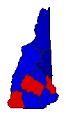 1986 New Hampshire County Map of General Election Results for Governor