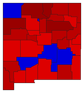 1986 New Mexico County Map of General Election Results for State Treasurer