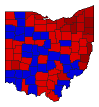 1986 Ohio County Map of General Election Results for Governor