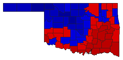 1986 Oklahoma County Map of General Election Results for Senator