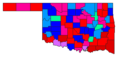 1986 Oklahoma County Map of Republican Primary Election Results for Attorney General