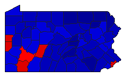 1986 Pennsylvania County Map of General Election Results for Senator