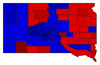 1986 South Dakota County Map of General Election Results for Senator