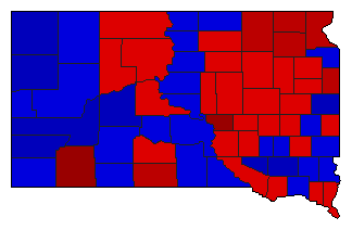 1986 South Dakota County Map of General Election Results for Governor
