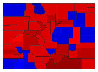 1986 Colorado County Map of General Election Results for Governor