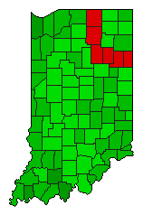 1988 Indiana County Map of General Election Results for Referendum