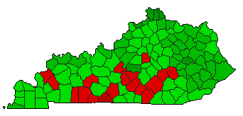 1988 Kentucky County Map of General Election Results for Referendum