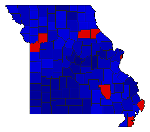 1988 Missouri County Map of General Election Results for Secretary of State