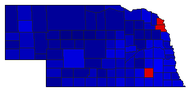 1988 Nebraska County Map of General Election Results for President
