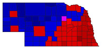 1988 Nebraska County Map of General Election Results for Senator