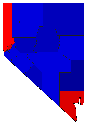 1988 Nevada County Map of General Election Results for Senator