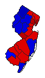 1988 New Jersey County Map of General Election Results for Senator