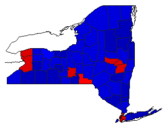 1988 New York County Map of General Election Results for President