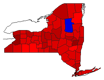 1988 New York County Map of General Election Results for Senator
