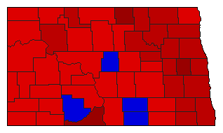 1988 North Dakota County Map of General Election Results for Governor