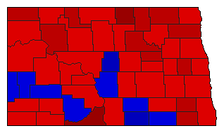 1988 North Dakota County Map of General Election Results for State Treasurer