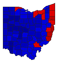 1988 Ohio County Map of General Election Results for President