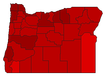1988 Oregon County Map of General Election Results for Secretary of State