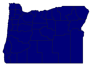 1988 Oregon County Map of Republican Primary Election Results for Secretary of State