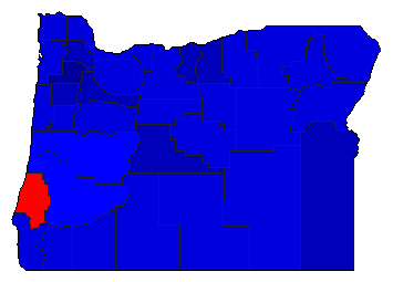 1988 Oregon County Map of General Election Results for State Treasurer
