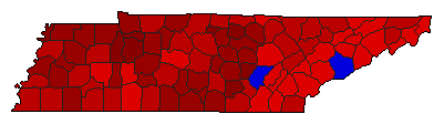 1988 Tennessee County Map of General Election Results for Senator