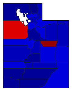 1988 Utah County Map of General Election Results for State Auditor