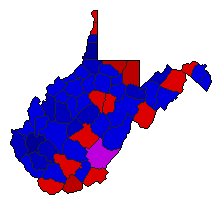 1988 West Virginia County Map of Republican Primary Election Results for Governor