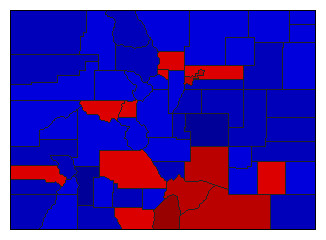 1988 Colorado County Map of General Election Results for President