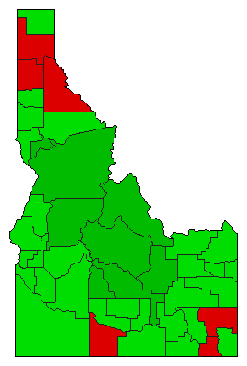 1990 Idaho County Map of General Election Results for Referendum