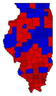 1990 Illinois County Map of General Election Results for State Treasurer