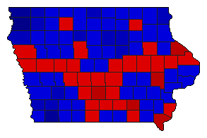 1990 Iowa County Map of General Election Results for State Auditor