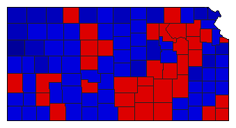 1990 Kansas County Map of General Election Results for Insurance Commissioner