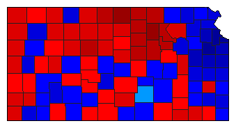 1990 Kansas County Map of Republican Primary Election Results for Insurance Commissioner