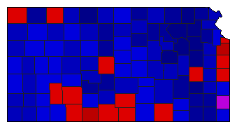 1990 Kansas County Map of Republican Primary Election Results for State Treasurer