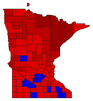 1990 Minnesota County Map of General Election Results for State Auditor