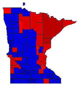 1990 Minnesota County Map of General Election Results for Senator