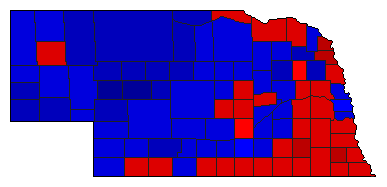 1990 Nebraska County Map of General Election Results for Governor