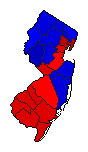1990 New Jersey County Map of General Election Results for Senator
