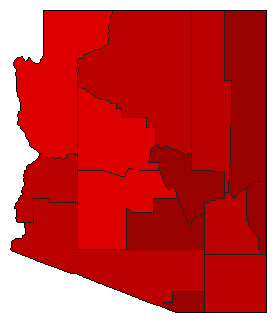 1990 Arizona County Map of General Election Results for Secretary of State