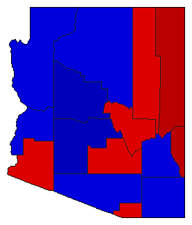 1990 Arizona County Map of General Election Results for Attorney General