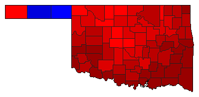 1990 Oklahoma County Map of General Election Results for Governor