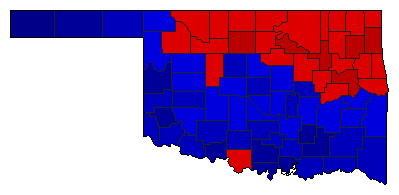 1990 Oklahoma County Map of Republican Runoff Election Results for Governor
