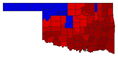 1990 Oklahoma County Map of General Election Results for Lt. Governor