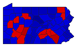 1990 Pennsylvania County Map of Republican Primary Election Results for Governor