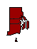 1990 Rhode Island County Map of General Election Results for Governor